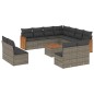 vidaXL Set de sofás de jardín 12 pzas con cojines ratán sintético gris vidaXL Set de sofás de jardín 12 pzas con cojines ratán sintético gris