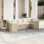 vidaXL Set sofás de jardín 7 piezas y cojines ratán sintético beige vidaXL Set sofás de jardín 7 piezas y cojines ratán sintético beige