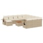 vidaXL Set sofás de jardín con cojines 13 pzas ratán sintético beige vidaXL Set sofás de jardín con cojines 13 pzas ratán sintético beige