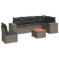 vidaXL Set de sofás de jardín 7 piezas con cojines ratán PE gris vidaXL Set de sofás de jardín 7 piezas con cojines ratán PE gris