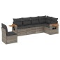 vidaXL Set de muebles de jardín 6 pzas y cojines ratán sintético gris