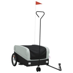 vidaXL Remolque para bicicleta hierro negro y gris 45 kg