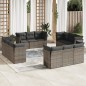 vidaXL Set de sofás de jardín 12 pzas con cojines ratán sintético gris vidaXL Set de sofás de jardín 12 pzas con cojines ratán sintético gris