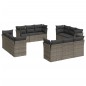 vidaXL Set de sofás de jardín 12 pzas con cojines ratán sintético gris vidaXL Set de sofás de jardín 12 pzas con cojines ratán sintético gris