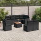 vidaXL Set de sofás de jardín 8 piezas y cojines ratán sintético negro vidaXL Set de sofás de jardín 8 piezas y cojines ratán sintético negro