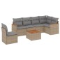 vidaXL Juego de sofás jardín con cojines beige mezcla 7 pzas ratán PE vidaXL Juego de sofás jardín con cojines beige mezcla 7 pzas ratán PE