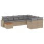 vidaXL Juego de sofás jardín con cojines beige 10 pzas ratán sintético vidaXL Juego de sofás jardín con cojines beige 10 pzas ratán sintético