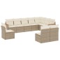 vidaXL Juego de sofás jardín con cojines beige 10 pzas ratán sintético