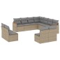 vidaXL Juego de sofás jardín con cojines beige mezcla 11 pzas ratán PE vidaXL Juego de sofás jardín con cojines beige mezcla 11 pzas ratán PE