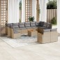 vidaXL Juego de sofás jardín con cojines beige mezcla 13 pzas ratán PE vidaXL Juego de sofás jardín con cojines beige mezcla 13 pzas ratán PE
