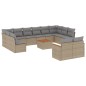 vidaXL Juego de sofás jardín con cojines beige mezcla 13 pzas ratán PE vidaXL Juego de sofás jardín con cojines beige mezcla 13 pzas ratán PE