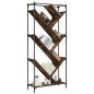 vidaXL Estantería madera ingeniería y metal roble ahumado 79x30x180 cm vidaXL Estantería madera ingeniería y metal roble ahumado 79x30x180 cm