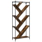vidaXL Estantería madera ingeniería y metal roble ahumado 79x30x180 cm vidaXL Estantería madera ingeniería y metal roble ahumado 79x30x180 cm