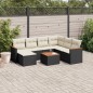 vidaXL Set de sofás de jardín 8 piezas y cojines ratán sintético negro vidaXL Set de sofás de jardín 8 piezas y cojines ratán sintético negro