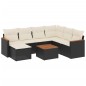 vidaXL Set de sofás de jardín 8 piezas y cojines ratán sintético negro vidaXL Set de sofás de jardín 8 piezas y cojines ratán sintético negro
