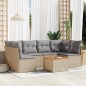 vidaXL Set sofás de jardín 7 piezas y cojines ratán sintético beige vidaXL Set sofás de jardín 7 piezas y cojines ratán sintético beige