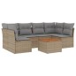 vidaXL Set sofás de jardín 7 piezas y cojines ratán sintético beige vidaXL Set sofás de jardín 7 piezas y cojines ratán sintético beige