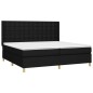 vidaXL Cama box spring colchón y luces LED tela negro 200x200 cm vidaXL Cama box spring colchón y luces LED tela negro 200x200 cm