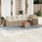 vidaXL Set sofás de jardín 7 piezas y cojines ratán sintético beige vidaXL Set sofás de jardín 7 piezas y cojines ratán sintético beige