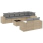 vidaXL Set de sofás de jardín 9 pzas con cojines ratán sintético beige vidaXL Set de sofás de jardín 9 pzas con cojines ratán sintético beige