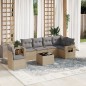 vidaXL Set sofás de jardín 7 piezas y cojines ratán sintético beige vidaXL Set sofás de jardín 7 piezas y cojines ratán sintético beige