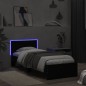 vidaXL Estructura de cama con cabecero y luces LED negro 75x190 cm vidaXL Estructura de cama con cabecero y luces LED negro 75x190 cm