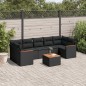 vidaXL Set de sofás de jardín 8 piezas y cojines ratán sintético negro vidaXL Set de sofás de jardín 8 piezas y cojines ratán sintético negro