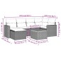 vidaXL Set de comedor de jardín 7 pzas y cojines ratán sintético negro