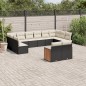 vidaXL Set de sofás de jardín 12 piezas cojines ratán sintético negro vidaXL Set de sofás de jardín 12 piezas cojines ratán sintético negro