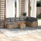 vidaXL Set de sofás de jardín 9 pzas con cojines ratán sintético beige vidaXL Set de sofás de jardín 9 pzas con cojines ratán sintético beige