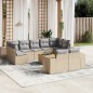 vidaXL Juego de sofás jardín con cojines beige 10 pzas ratán sintético vidaXL Juego de sofás jardín con cojines beige 10 pzas ratán sintético