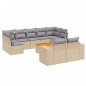 vidaXL Juego de sofás jardín con cojines beige 10 pzas ratán sintético vidaXL Juego de sofás jardín con cojines beige 10 pzas ratán sintético