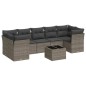 vidaXL Set de sofás de jardín 8 pzas y cojines ratán sintético gris vidaXL Set de sofás de jardín 8 pzas y cojines ratán sintético gris