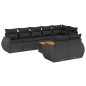 vidaXL Set de sofás de jardín 8 piezas y cojines ratán sintético negro vidaXL Set de sofás de jardín 8 piezas y cojines ratán sintético negro