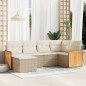 vidaXL Juego de sofás jardín con cojines 6 pzas ratán sintético beige vidaXL Juego de sofás jardín con cojines 6 pzas ratán sintético beige