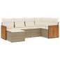 vidaXL Juego de sofás jardín con cojines 6 pzas ratán sintético beige vidaXL Juego de sofás jardín con cojines 6 pzas ratán sintético beige