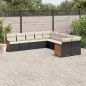 vidaXL Set de sofás de jardín 10 pzas cojines ratán sintético negro vidaXL Set de sofás de jardín 10 pzas cojines ratán sintético negro