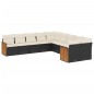 vidaXL Set de sofás de jardín 10 pzas cojines ratán sintético negro vidaXL Set de sofás de jardín 10 pzas cojines ratán sintético negro