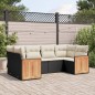 vidaXL Set de sofás de jardín 6 piezas y cojines ratán sintético negro vidaXL Set de sofás de jardín 6 piezas y cojines ratán sintético negro