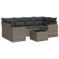 vidaXL Set de sofás de jardín 7 piezas con cojines ratán PE gris vidaXL Set de sofás de jardín 7 piezas con cojines ratán PE gris