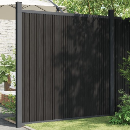 vidaXL Panel de valla con 2 postes WPC gris 180x186 cm