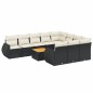 vidaXL Set de sofás de jardín 11 pzas y cojines ratán sintético negro vidaXL Set de sofás de jardín 11 pzas y cojines ratán sintético negro