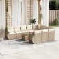 vidaXL Set de sofás de jardín 11pzas con cojines ratán sintético beige vidaXL Set de sofás de jardín 11pzas con cojines ratán sintético beige