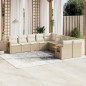 vidaXL Juego de sofás jardín con cojines beige 10 pzas ratán sintético vidaXL Juego de sofás jardín con cojines beige 10 pzas ratán sintético