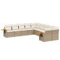 vidaXL Juego de sofás jardín con cojines beige 10 pzas ratán sintético vidaXL Juego de sofás jardín con cojines beige 10 pzas ratán sintético