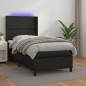 vidaXL Cama box spring y colchón LED cuero sintético negro 80x200 cm