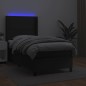 vidaXL Cama box spring y colchón LED cuero sintético negro 80x200 cm