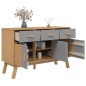 vidaXL Aparador OLDEN madera maciza pino gris y marrón 114x43x73,5 cm