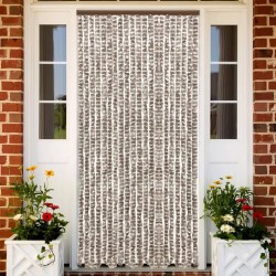 vidaXL Cortina antimoscas chenilla gris taupe y blanco 100x230 cm