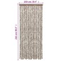 vidaXL Cortina antimoscas chenilla gris taupe y blanco 100x230 cm